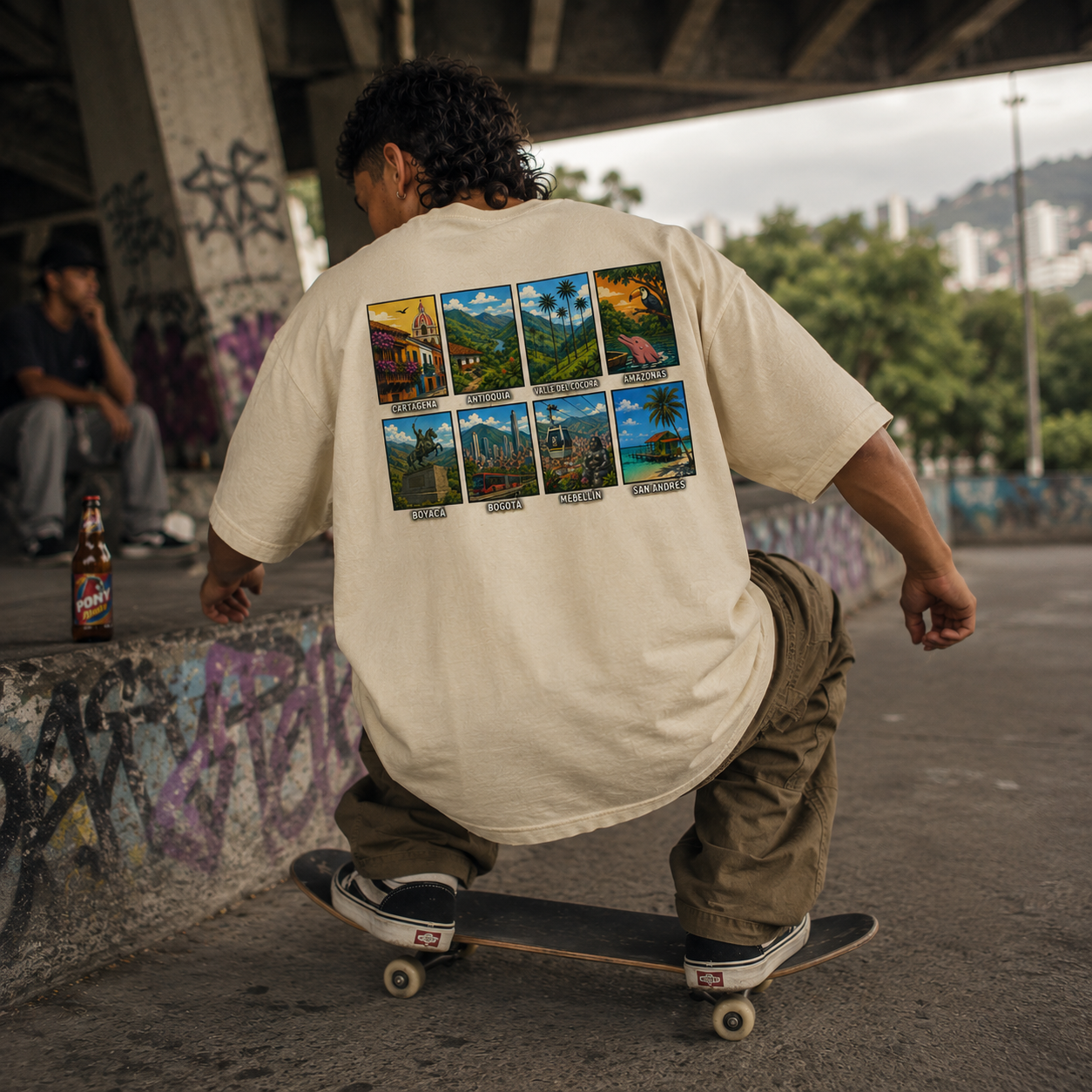 Skate lifestyle print trasero 8 ciudades