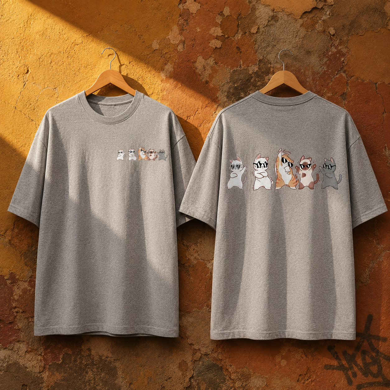 Camiseta MALA MAÑA El Desfile — cinco gatitos line art