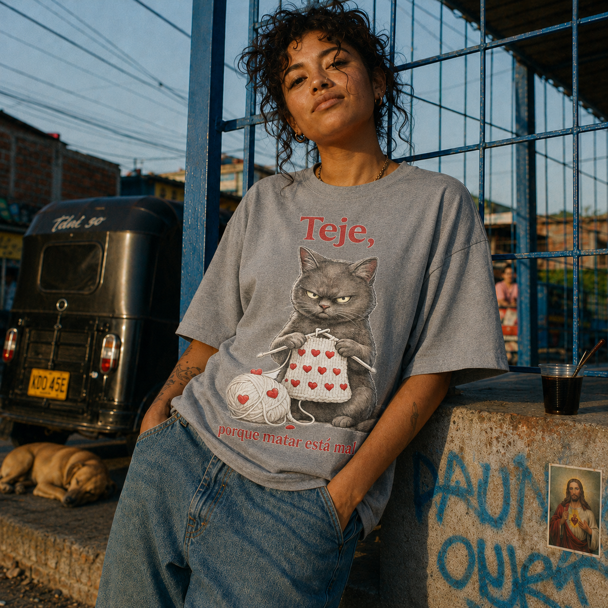 Camiseta MALA MAÑA Teje — vista modelo chica